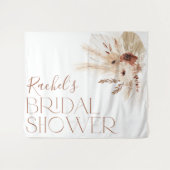 Boho Floral Bridal Shower Backdrop Tapestry タペストリー (正面(横))