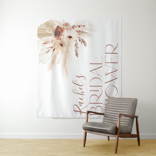 Boho Floral Bridal Shower Backdrop Tapestry タペストリー (インサイチュ)