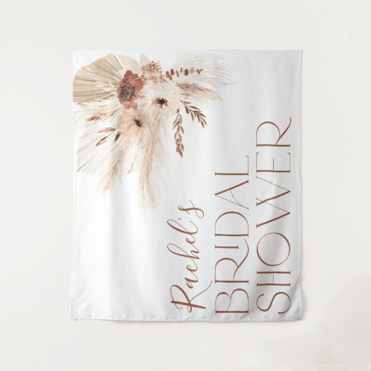 Boho Floral Bridal Shower Backdrop Tapestry タペストリー (正面)