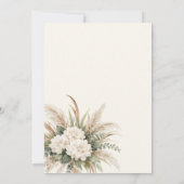 Boho Floral Bridal Shower Invitation Beige Pampas 招待状 (裏面)