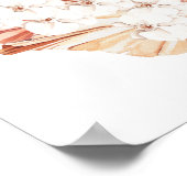 Boho Floral Bridal Shower Welcome Sign ポスター (角)