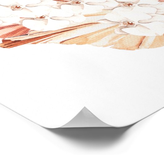 Boho Floral Bridal Shower Welcome Sign ポスター (角)