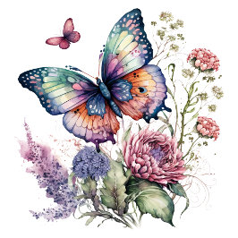 Boho floral Butterfly Sticker Bohemian Ästhetik シール