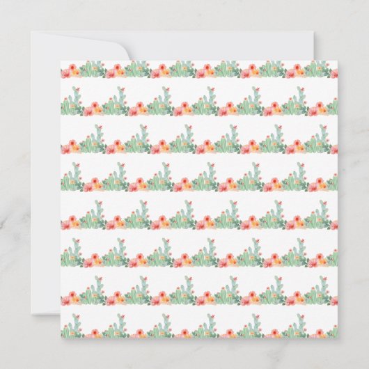 Boho Floral Cactus Baby Shower 招待状 (裏面)