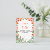 Boho Floral Cactus Baby Shower Diaper Raffle エンクロージャーカード (スタンド正面)