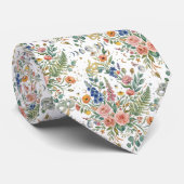 Boho Floral Celestial Moon  & Snakes Botanical ネクタイ (ロール)