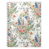Boho Floral Celestial Moon  & Snakes Botanical ノートブック (正面)