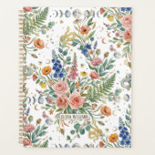 Boho Floral Celestial Moon  & Snakes Botanical プランナー手帳 (正面)