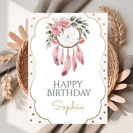 Boho Floral Chic Birthday カード