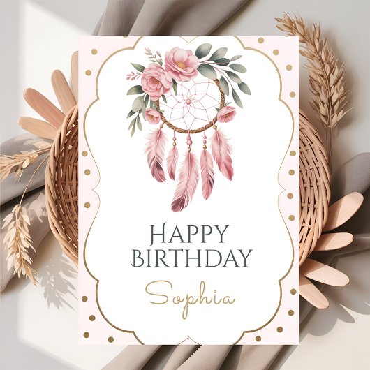Boho Floral Chic Birthday カード
