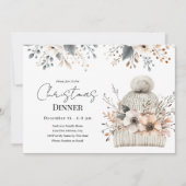 Boho Floral Christmas Dinner Invitation 招待状 (正面)