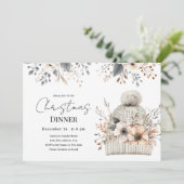 Boho Floral Christmas Dinner Invitation 招待状 (スタンド正面)