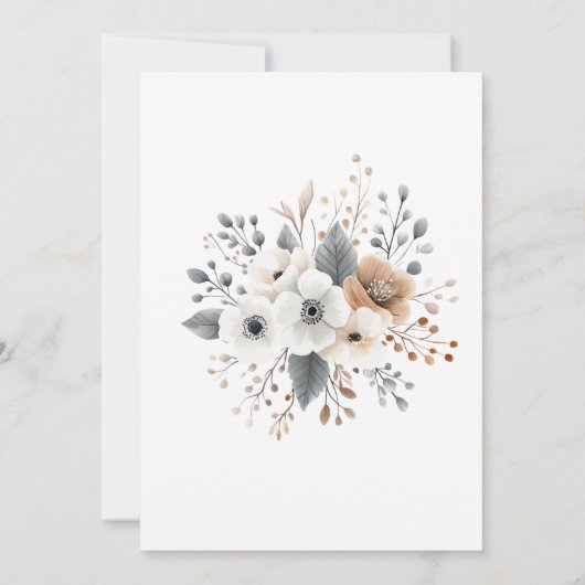 Boho Floral Christmas Dinner Invitation 招待状 (裏面)