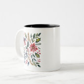Boho Floral Christmas Holiday Winter Cute Holiday  ツートーンマグカップ (正面左)
