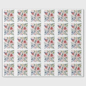 Boho Floral Christmas Holiday Winter Cute Holiday  ラッピングペーパー (フラット)