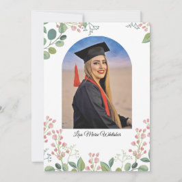 Boho Floral College Graduation Announcement 案内状