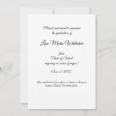 Boho Floral College Graduation Announcement 案内状 (裏面)