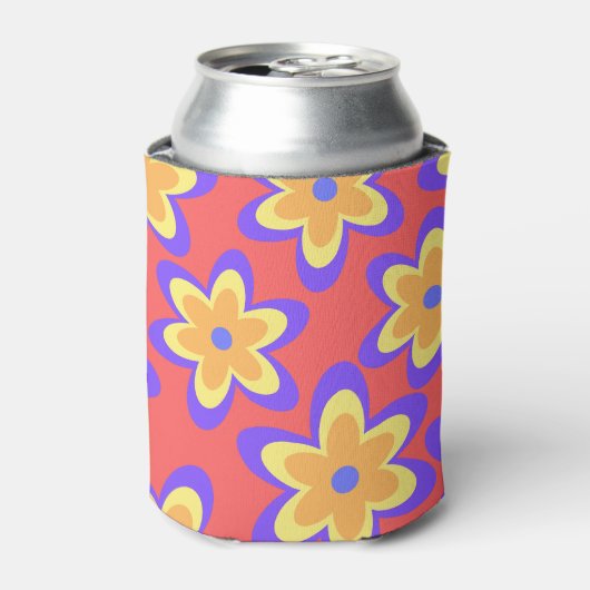 Boho Floral Colorful Pattern 缶クーラー (缶正面)