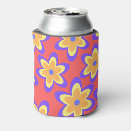 Boho Floral Colorful Pattern 缶クーラー