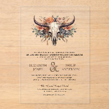Boho Floral Cow Skull Western Wedding