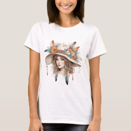 Boho Floral Cowgirl – Women’s Western Style Tee Tシャツ