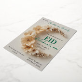 Boho Floral Crescent Eid Party Invitation  箔シーズンカード (回転した状態)