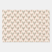 Boho floral crowned reindeer design  ラッピングペーパーシート (正面2)