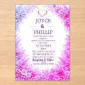 Boho Floral Custom Wedding Invites Cards アクリル招待状 (正面)