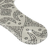 Boho Floral Damask Line Art, Black on Beige カッティングボード (角)