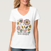 Boho floral design with the phrase “Bloom without Tシャツ (正面)