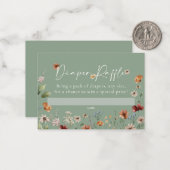 Boho Floral Diaper Raffle Baby Shower Card ノートカード (正面/裏面インサイチュ)