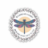 Boho Floral Dragonfly She Is Clothed With Strength シール (正面)