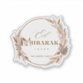 Boho Floral Eid Mubarak Sticker シール (正面)