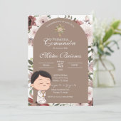Boho Floral First Communion Invitation 招待状 (スタンド正面)