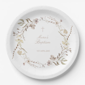 Boho floral flowers Paper Plate table decor ペーパープレート