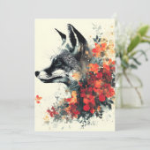 Boho Floral Fox Wildlife Nature 案内状 (スタンド正面)