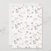 Boho floral girl Baptism invitation template 招待状 (裏面)