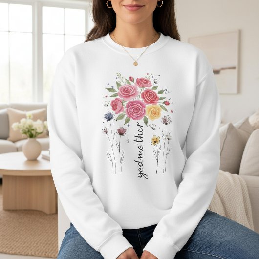 Boho Floral Godmother Bouque Mother’s Day Gift スウェットシャツ