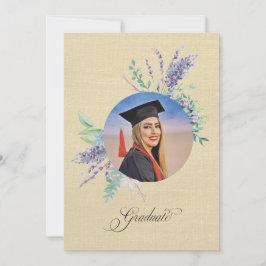 Boho Floral Graduation Announcement カード