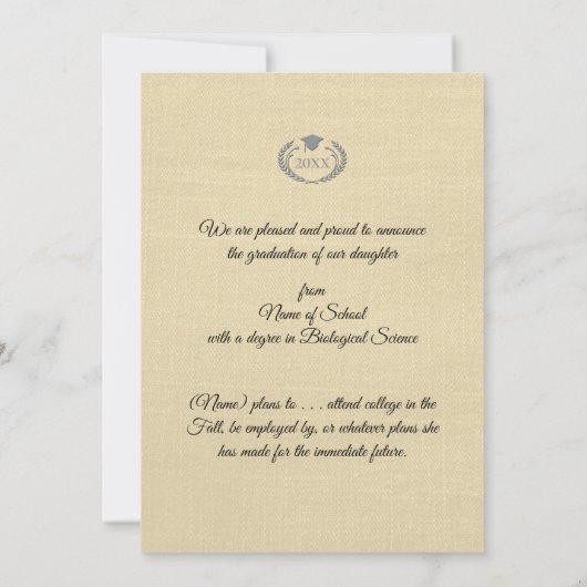 Boho Floral Graduation Announcement カード (裏面)