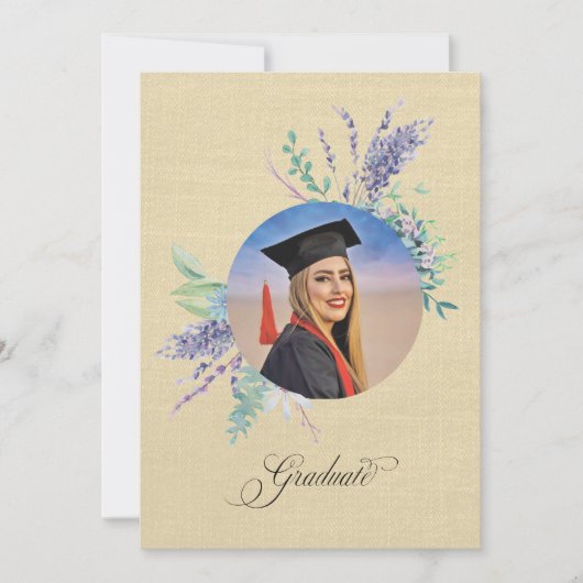 Boho Floral Graduation Party Invite カード (正面)