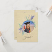Boho Floral Graduation Party Invite Enclosure カード (正面/裏面インサイチュ)