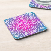 Boho Floral Hard plastic coaster コースター (左側)