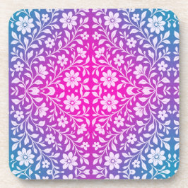 Boho Floral Hard plastic coaster コースター