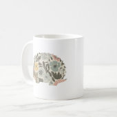 Boho Floral Hedgehog コーヒーマグカップ (正面左)