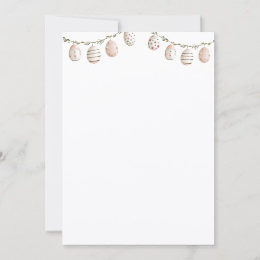 Boho Floral Hop on over Bunny Birthday 招待状 (裏面)