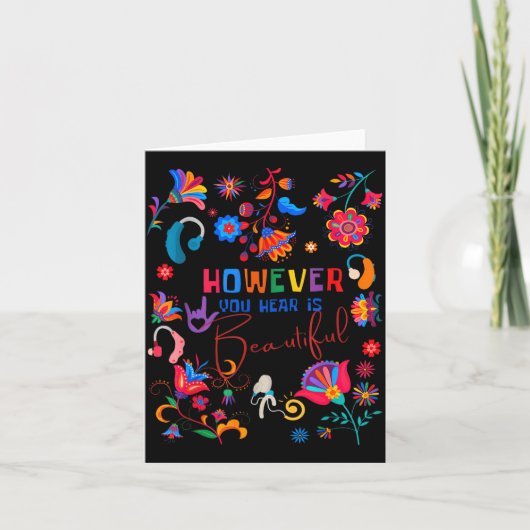 Boho Floral However You Hear Is Beautiful Asl Deaf カード (正面)