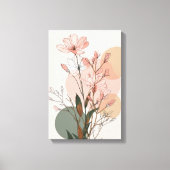 Boho Floral Line Art | Neutral Botanical Abstract  キャンバスプリント (正面)