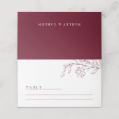 Boho Floral Line Art  Wedding Table Place Card プレイスカード (外部開封)