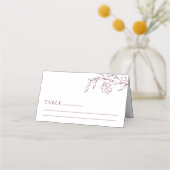 Boho Floral Line Art  Wedding Table Place Card プレイスカード (正面)